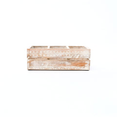 Mango Wood Cutlery Holder | Hand-Carved Design