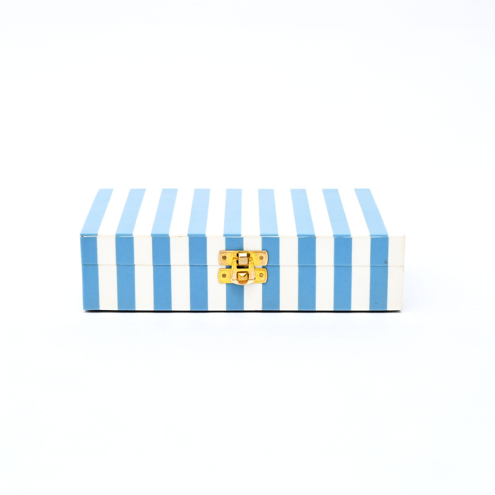 Decorative Box | Striped Resin Rectangle Box | Wood