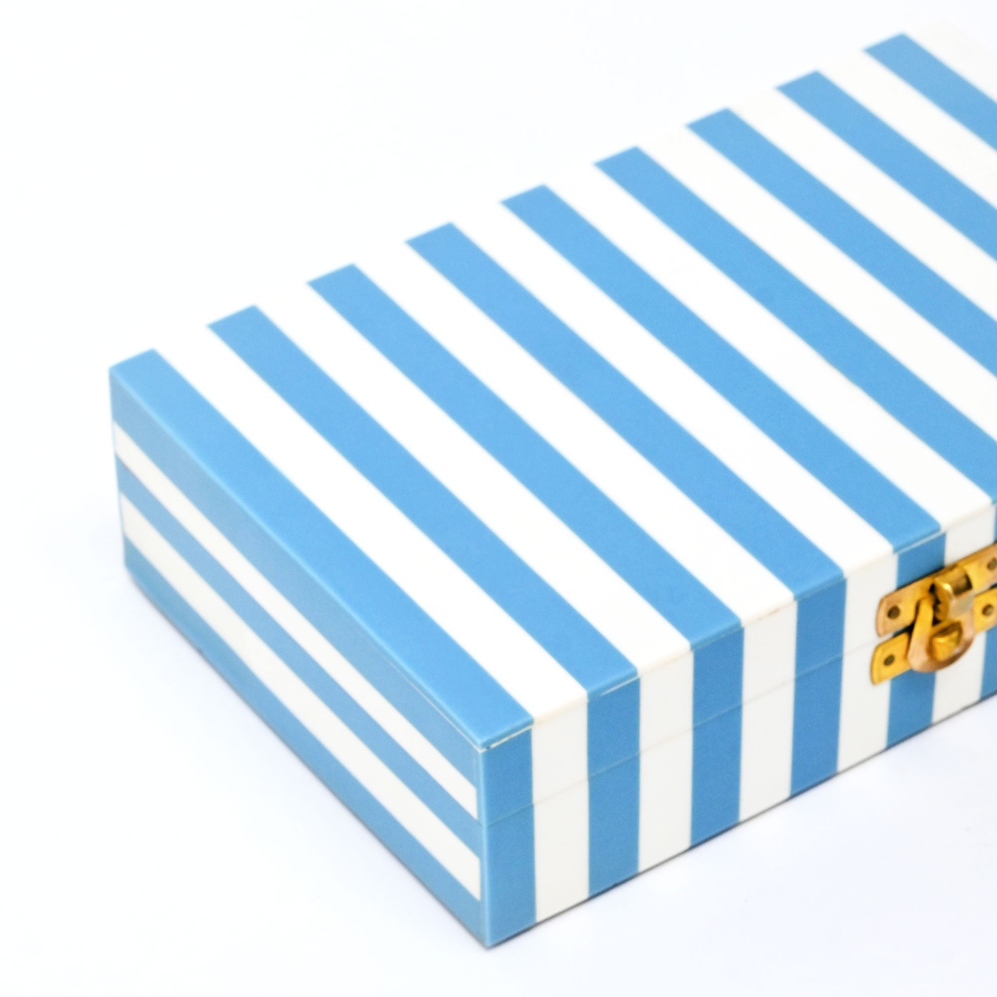 Decorative Box | Striped Resin Rectangle Box | Wood