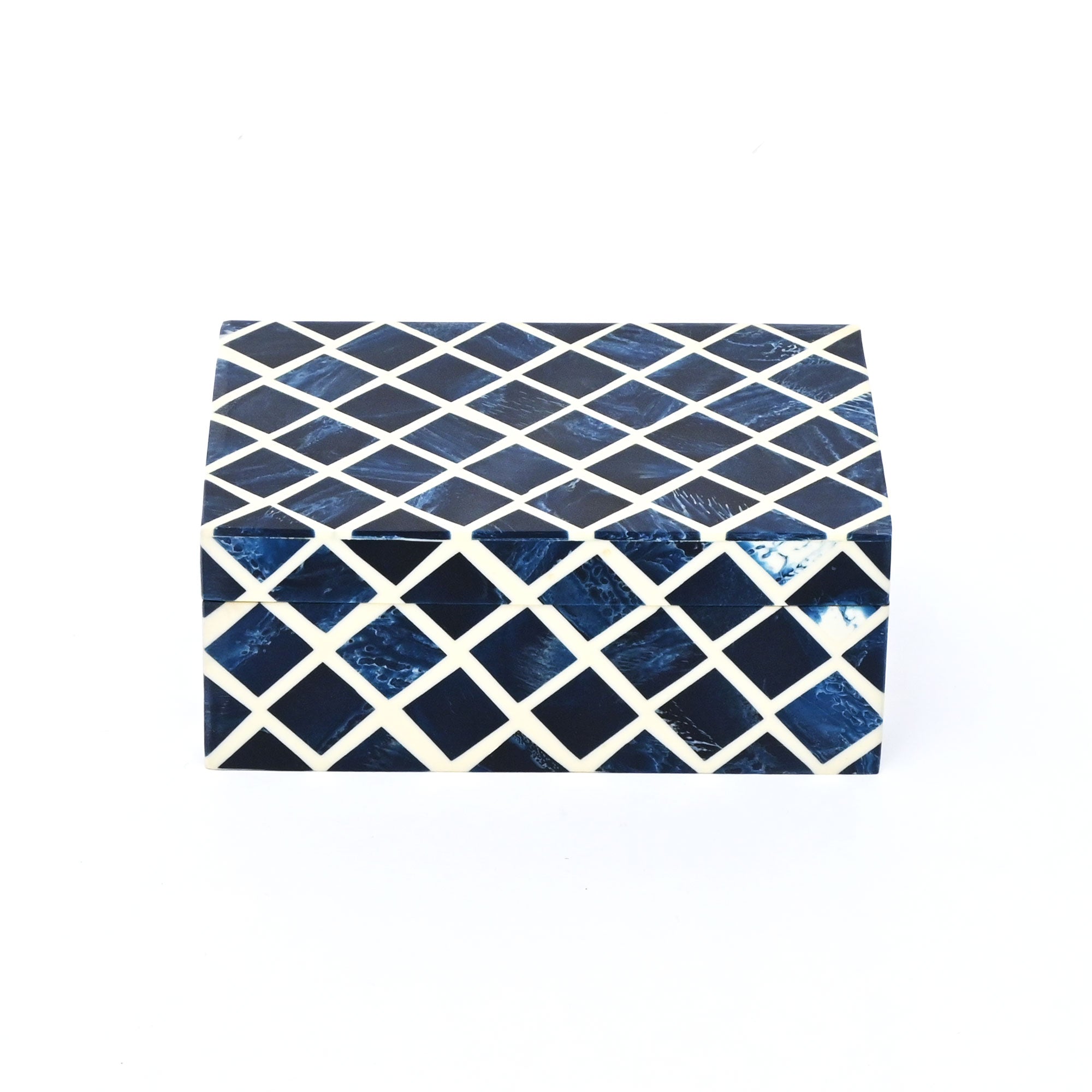 Decorative Box | Resin & Wood | Diamond Pattern Box