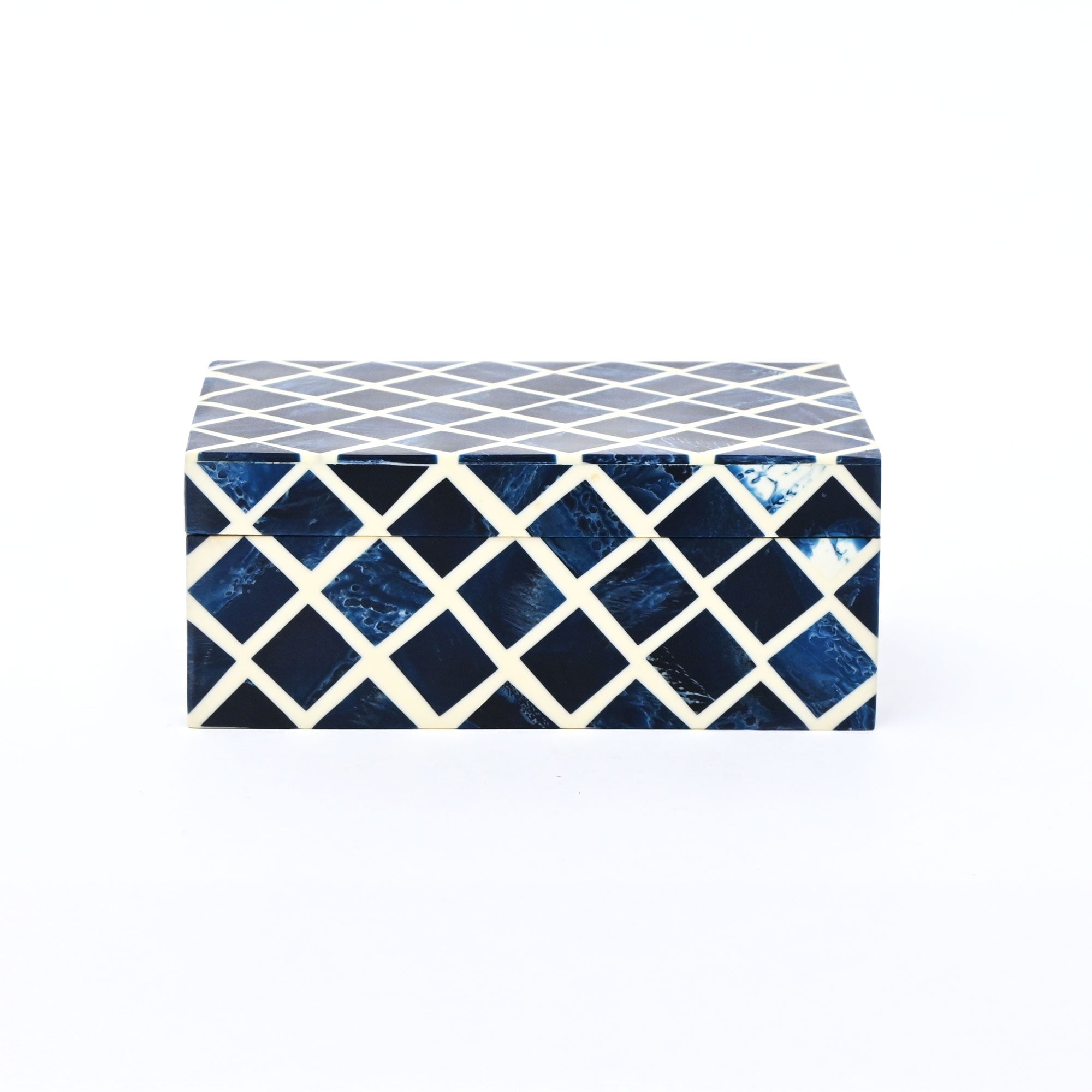 Decorative Box | Resin & Wood | Diamond Pattern Box