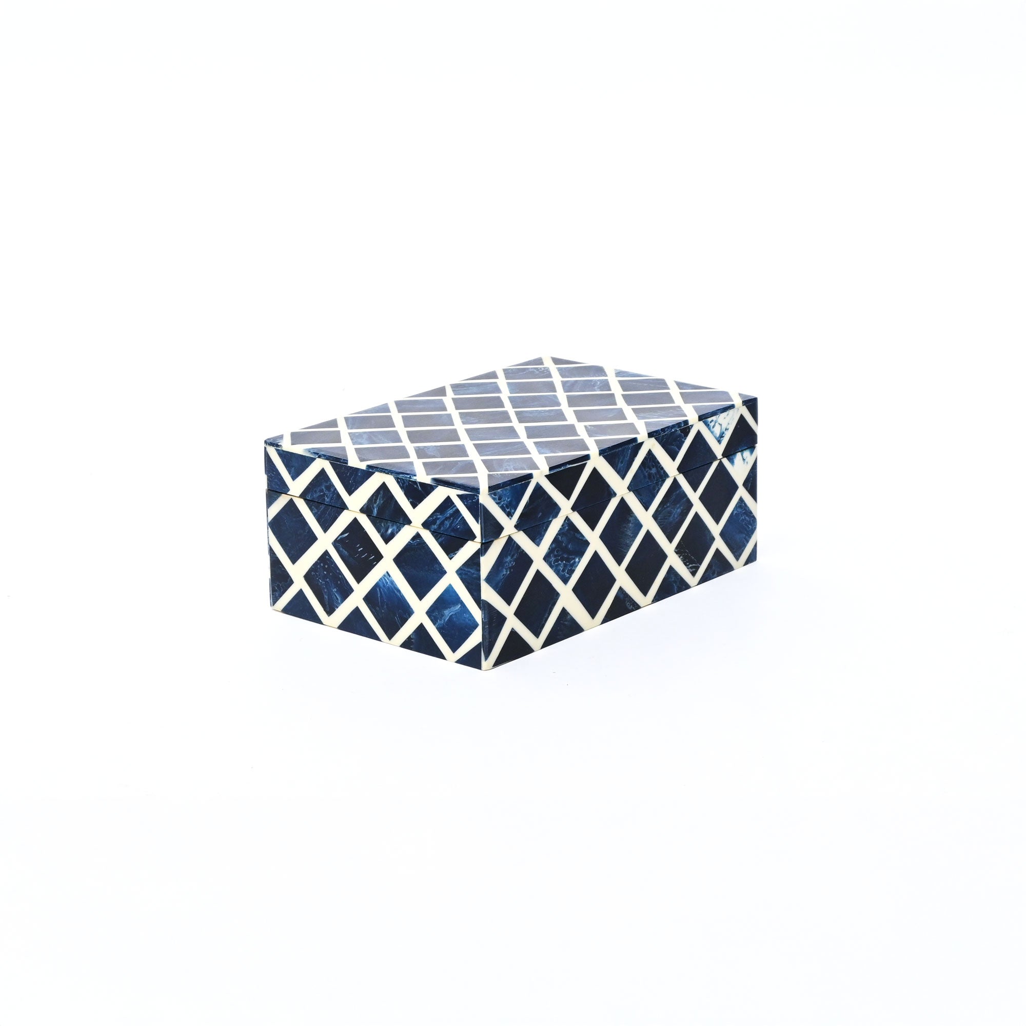 Decorative Box | Resin & Wood | Diamond Pattern Box