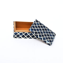 Decorative Box | Resin & Wood | Diamond Pattern Box