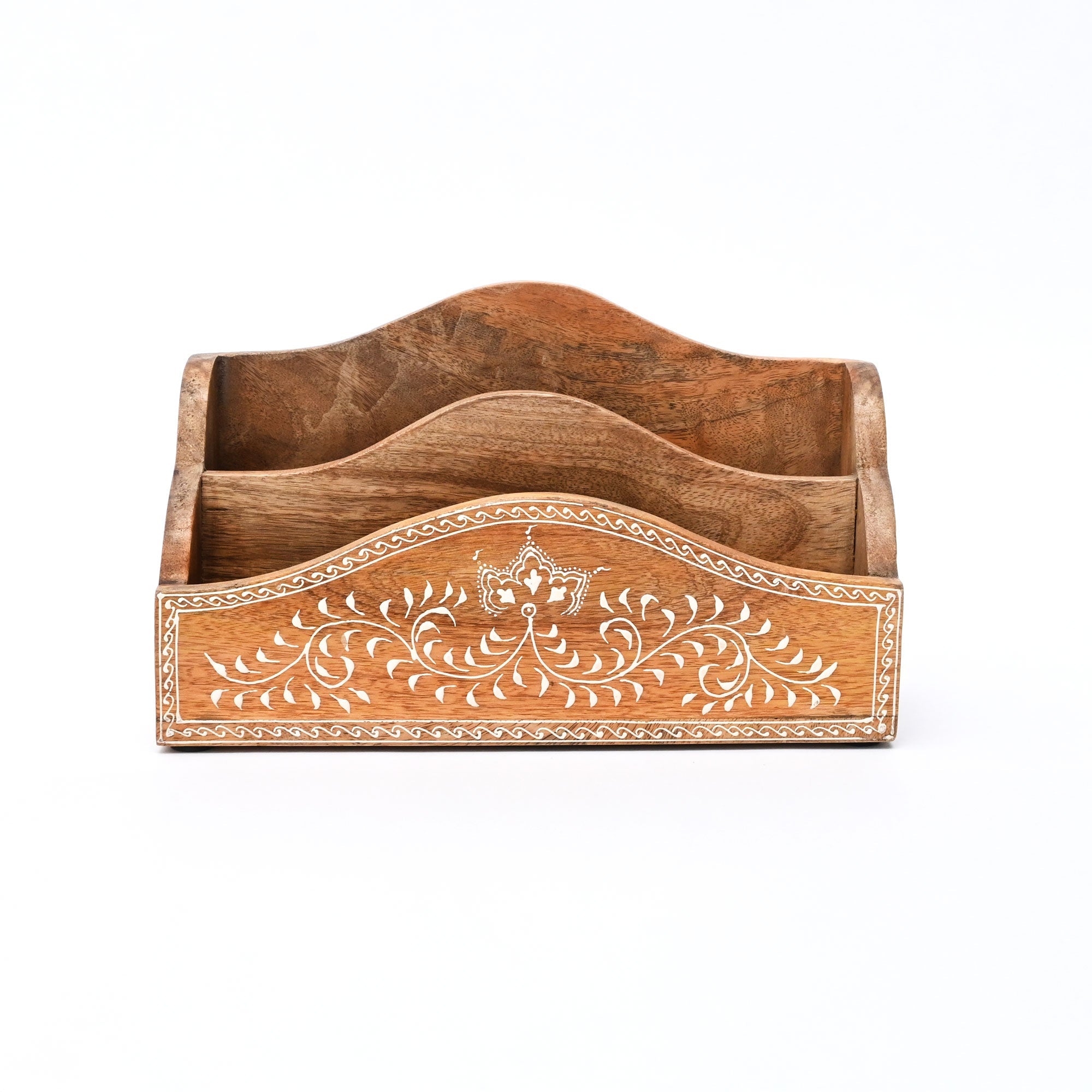 Desk Organiser | Handmade | Mango Wood | Natural