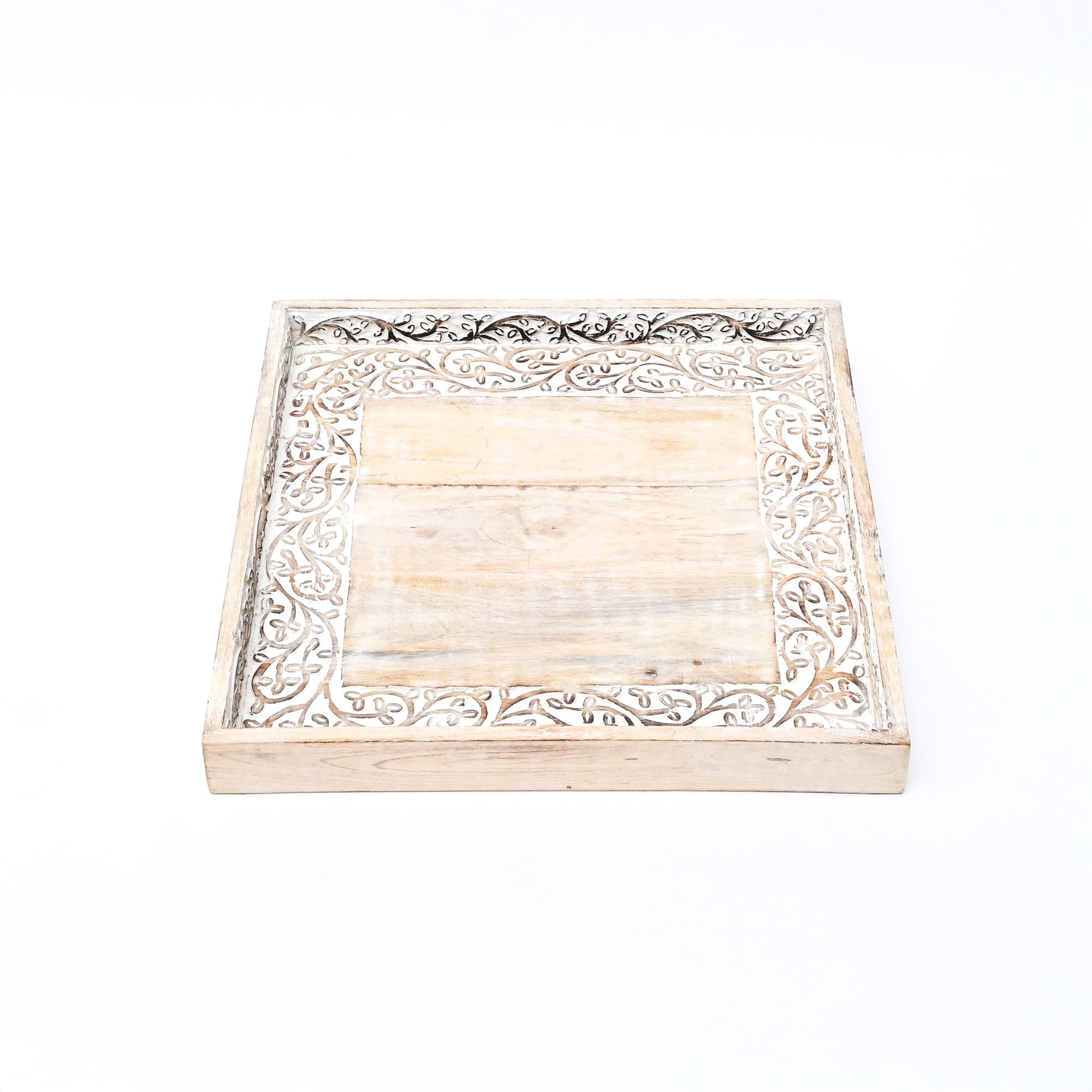 White Vine Tray | Hand-Carved | Mango Wood