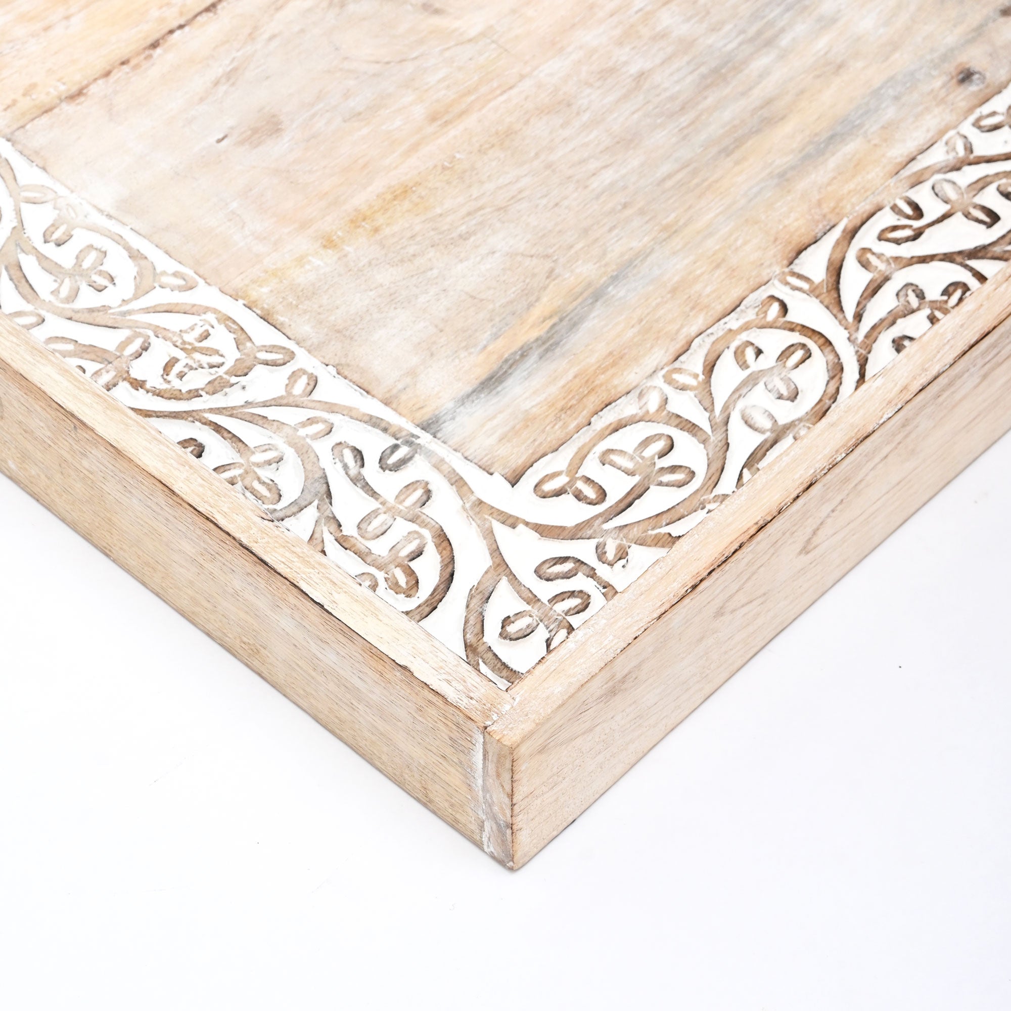 White Vine Tray | Hand-Carved | Mango Wood