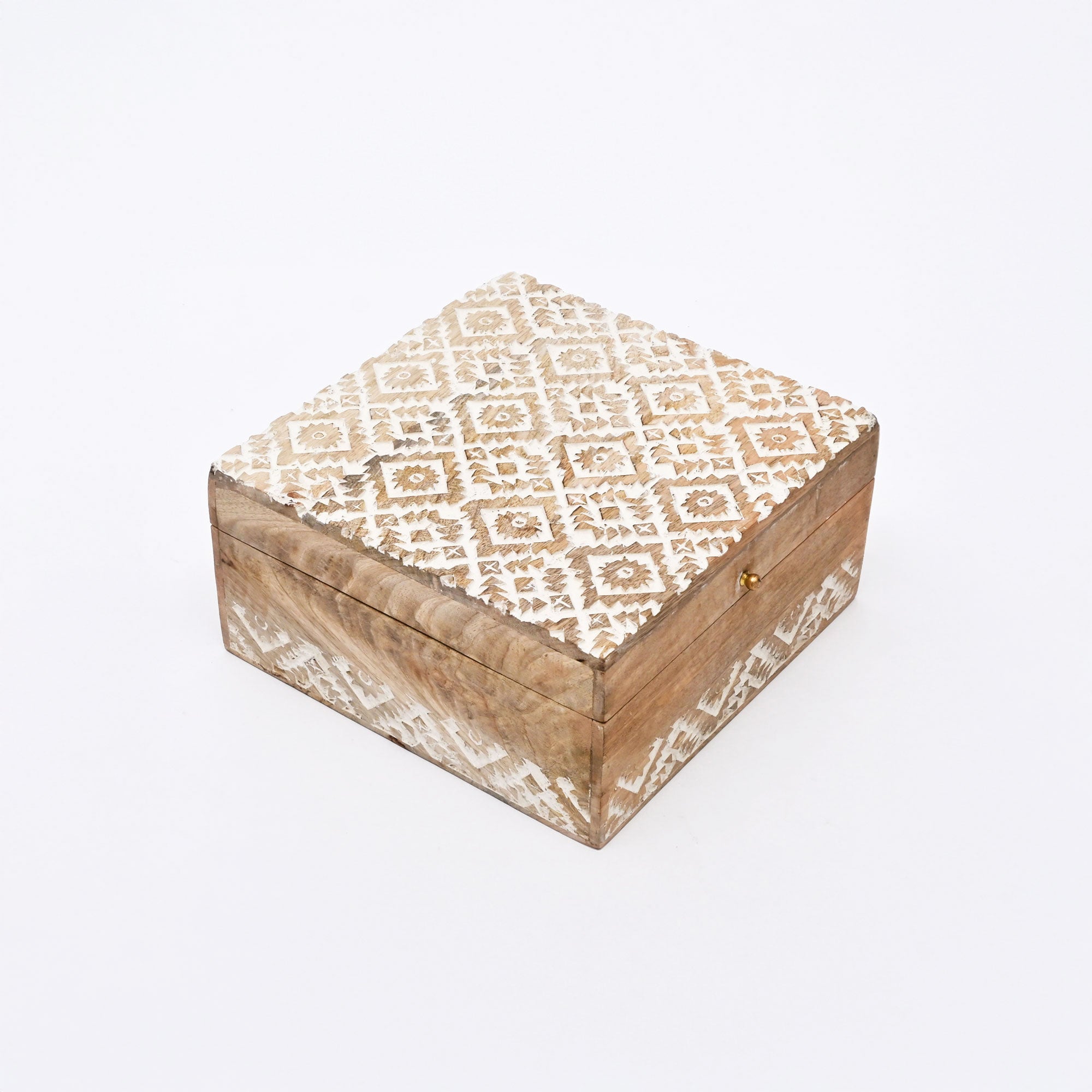 Decorative Nested Boxes Set of 3 | Hand Carved | Mango Wood