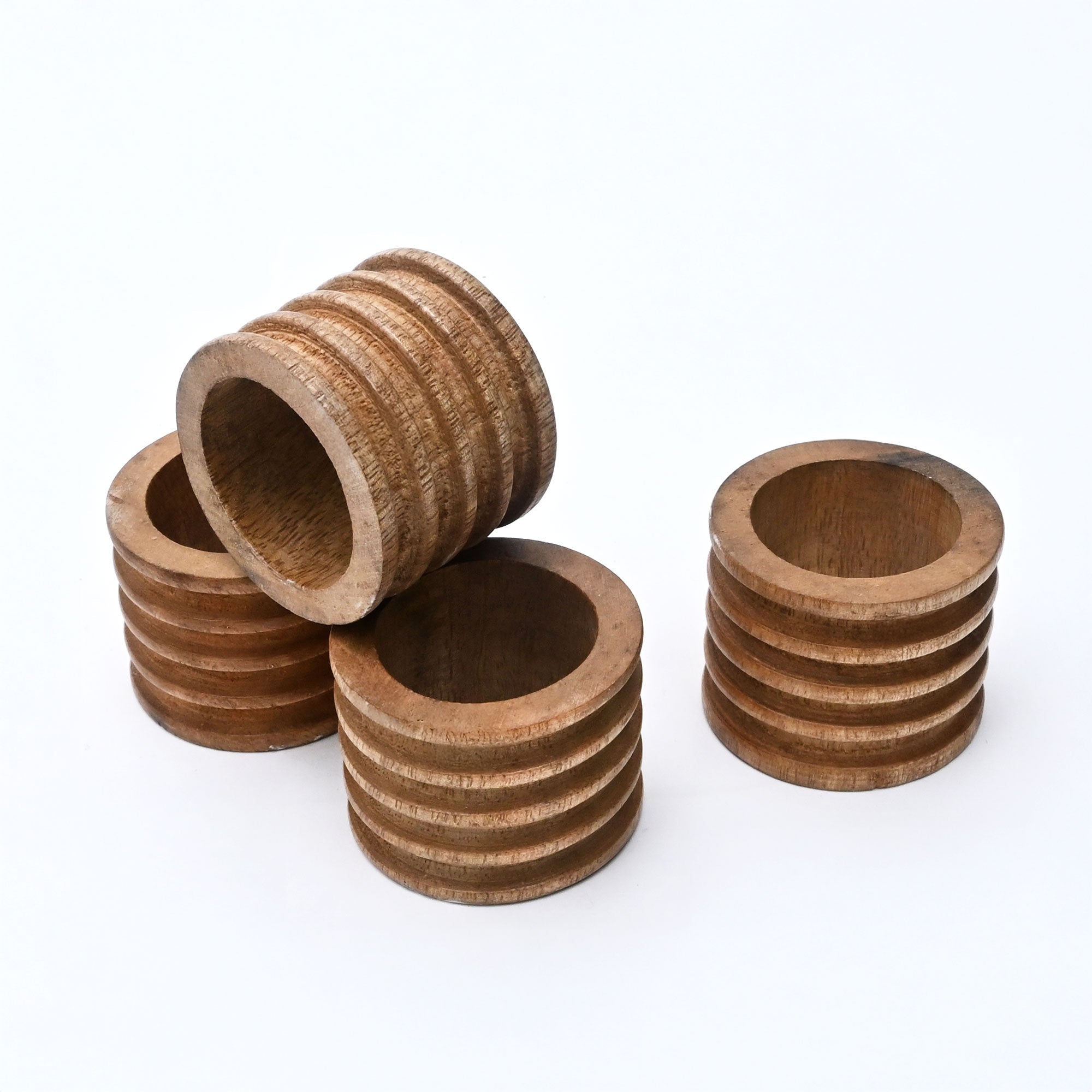 Elegant Wooden Napkin Rings | Set of 4 | Perfect for Dining