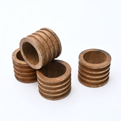 Elegant Wooden Napkin Rings | Set of 4 | Perfect for Dining