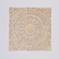 Wooden Floral Hand Carved Mandala Square Wall Decor-48X48"