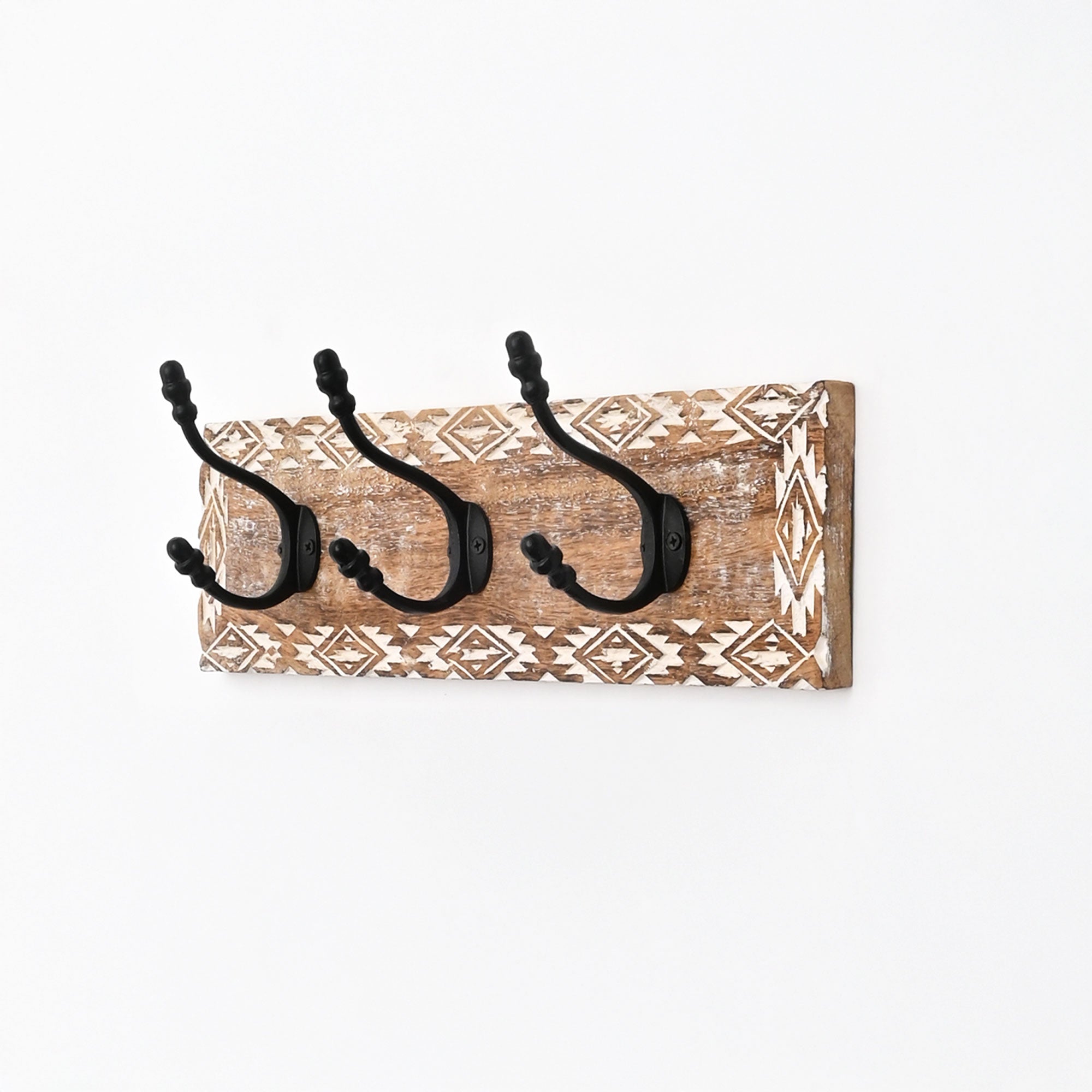 White Wash Wall Hook | Mango Wood |  Wooden Hook for Décor