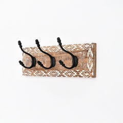 White Wash Wall Hook | Mango Wood |  Wooden Hook for Décor