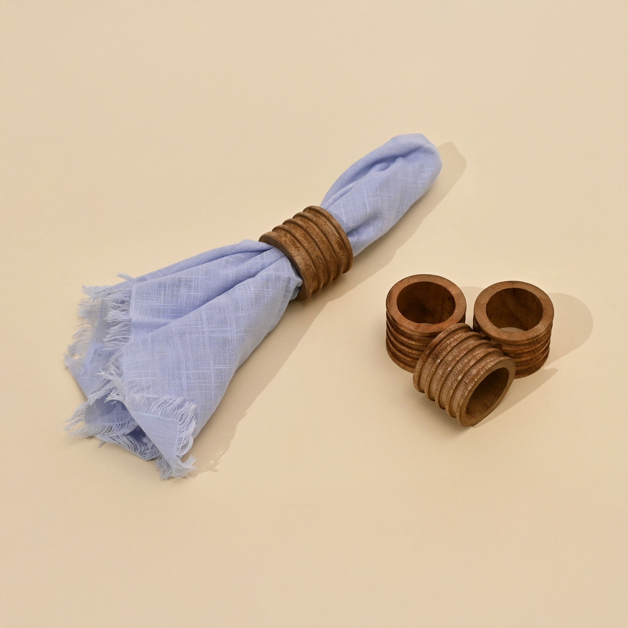Elegant Wooden Napkin Rings | Set of 4 | Perfect for Dining