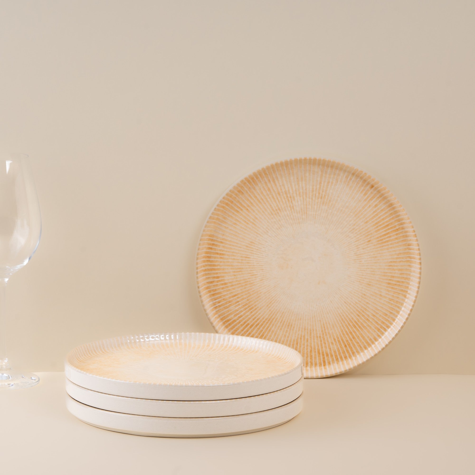 Short Rim Stackable Plate | Porcelain, Pack of  4