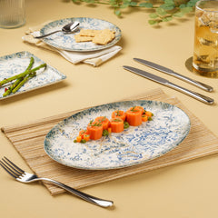 Oval Plate With Foot | Porcelain, 12.59", Pack of 6
