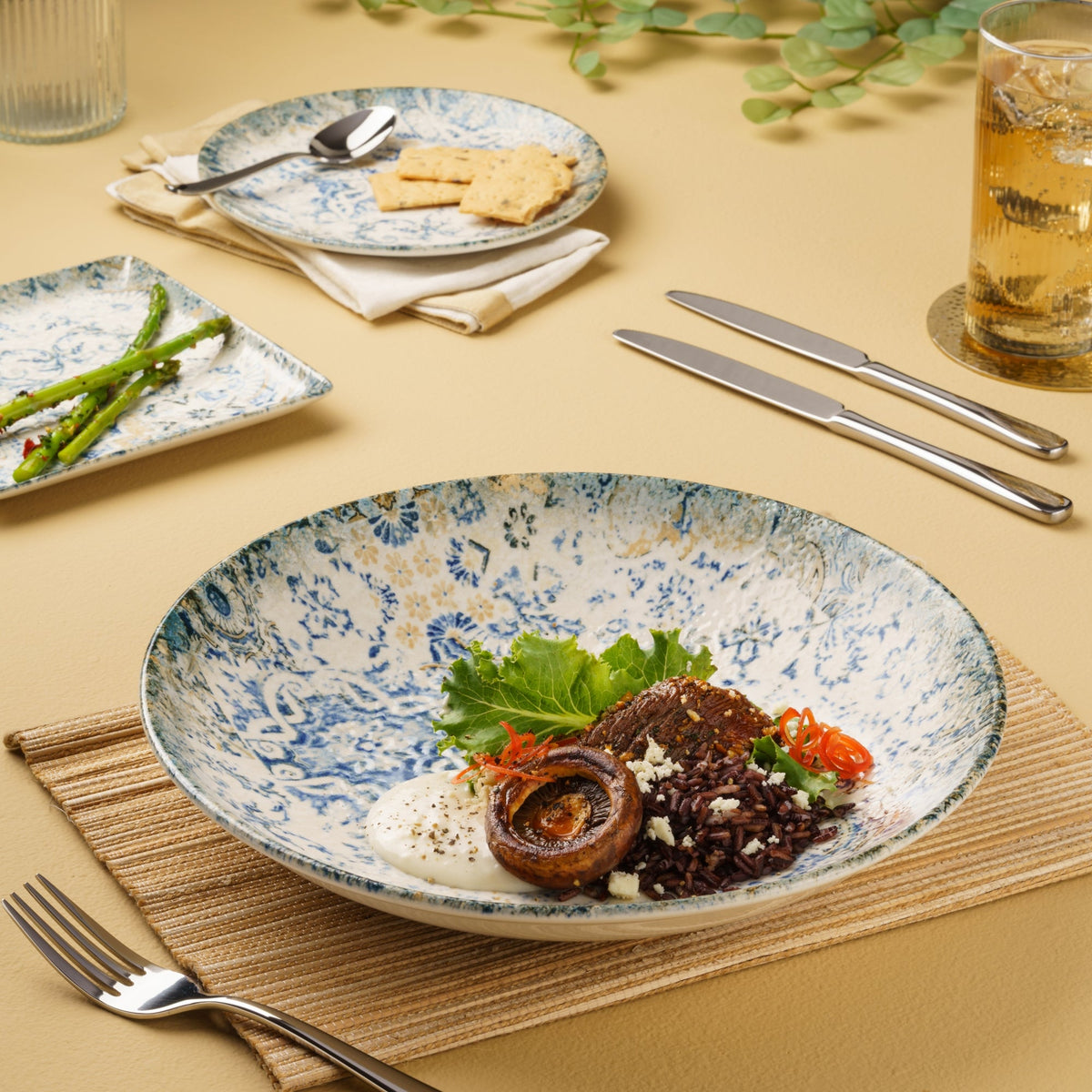 Round Wok Deep Plate | 11", Set of 6 | Porcelain