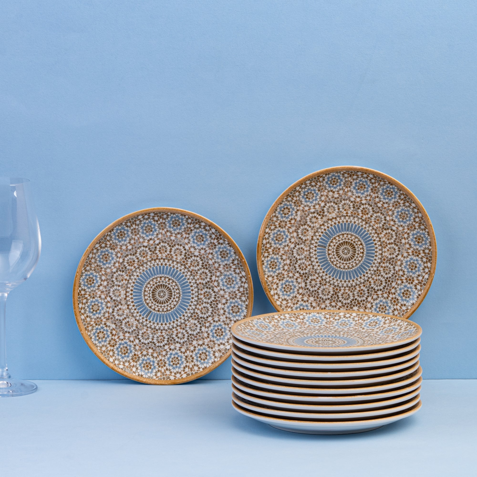 Round Rimless Plates | Porcelain, Pack of 12