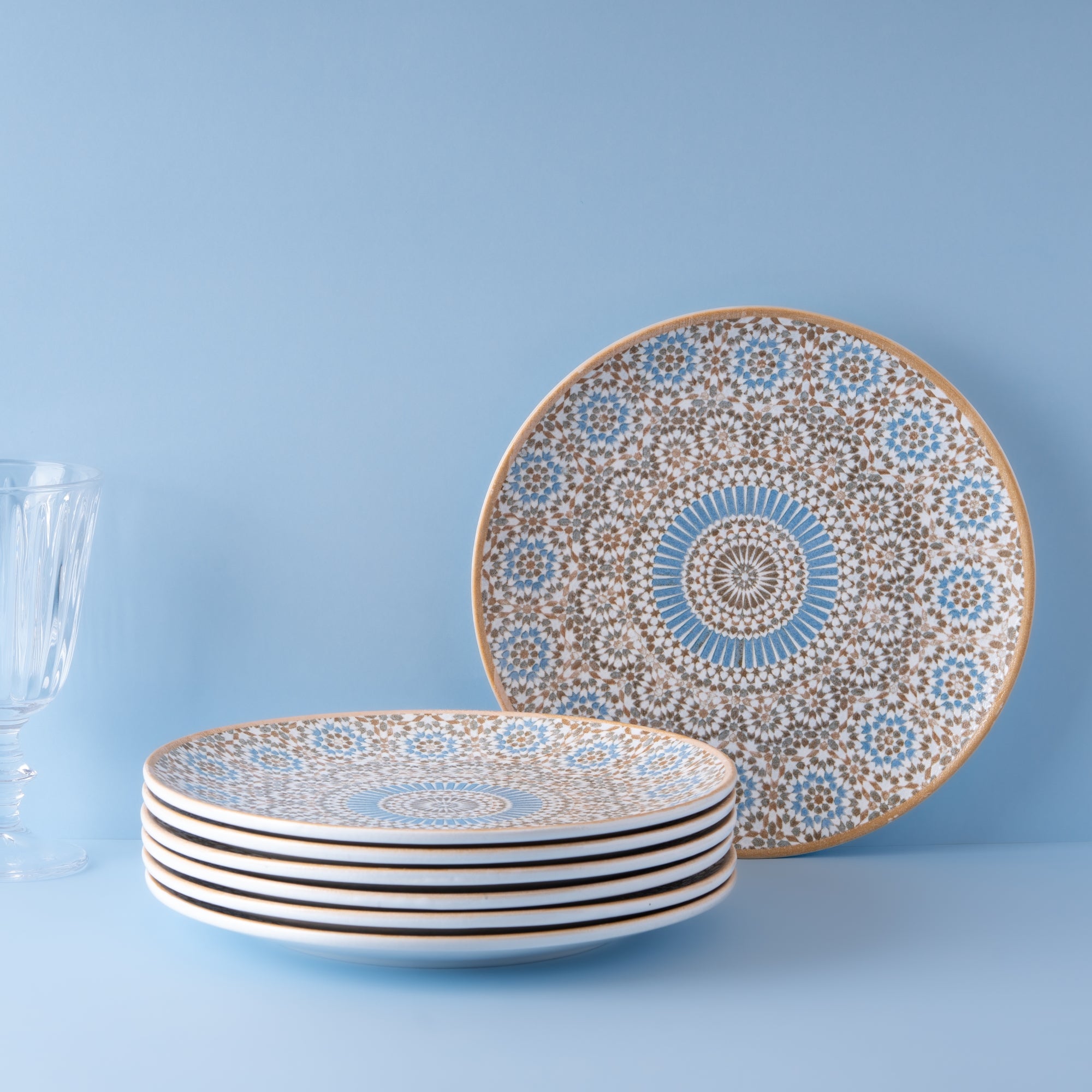 Round Rimless Plate | Pack of 6, Porcelain