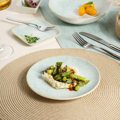Modern Porcelain Rimless Dinner Plate | Pack of  6