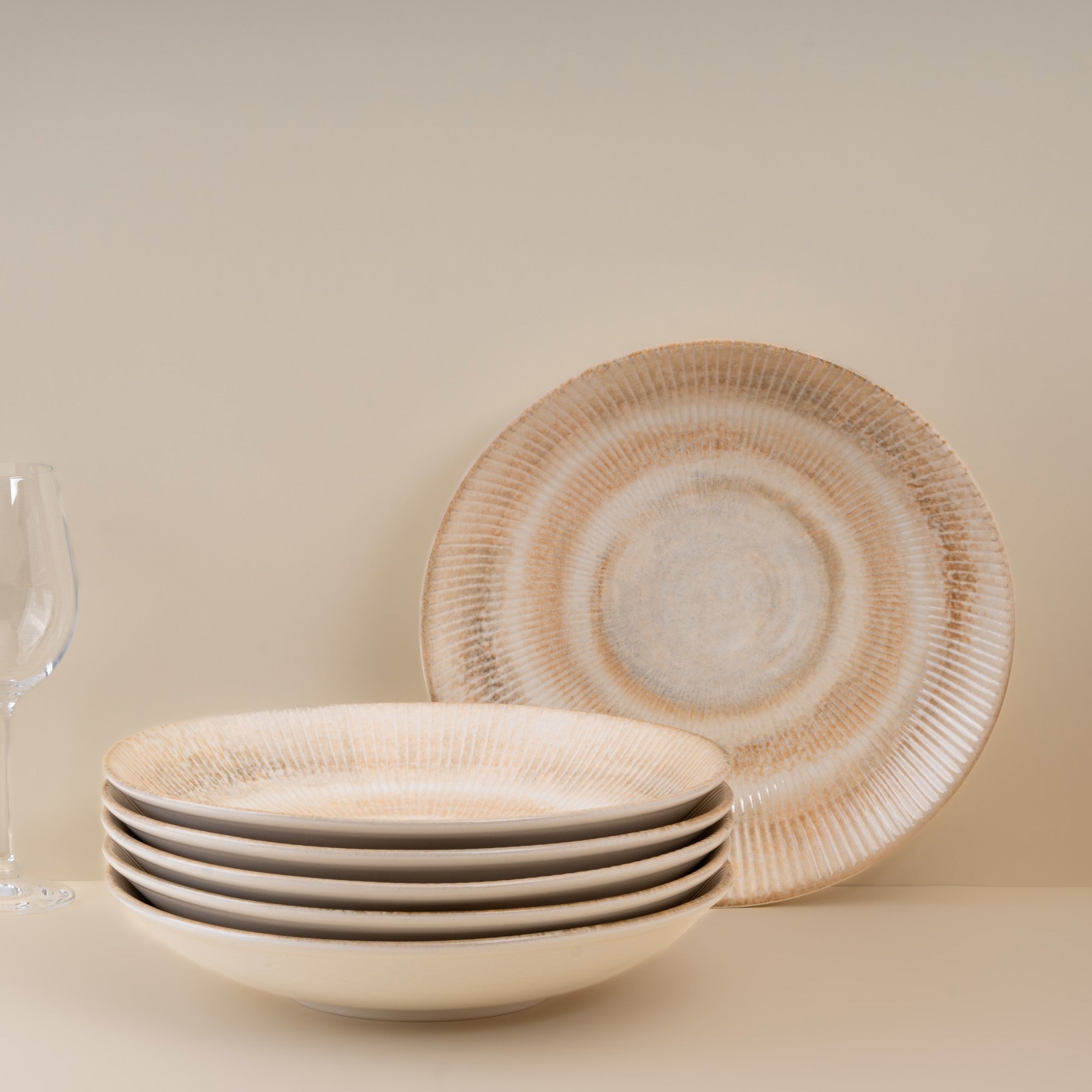 Elegant Round Wok Deep Plate | 9.13", Porcelain | Pack of 6