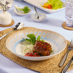 Round Cous Cous Deep Plate | Porcelain, 50.72oz, | Set of 6