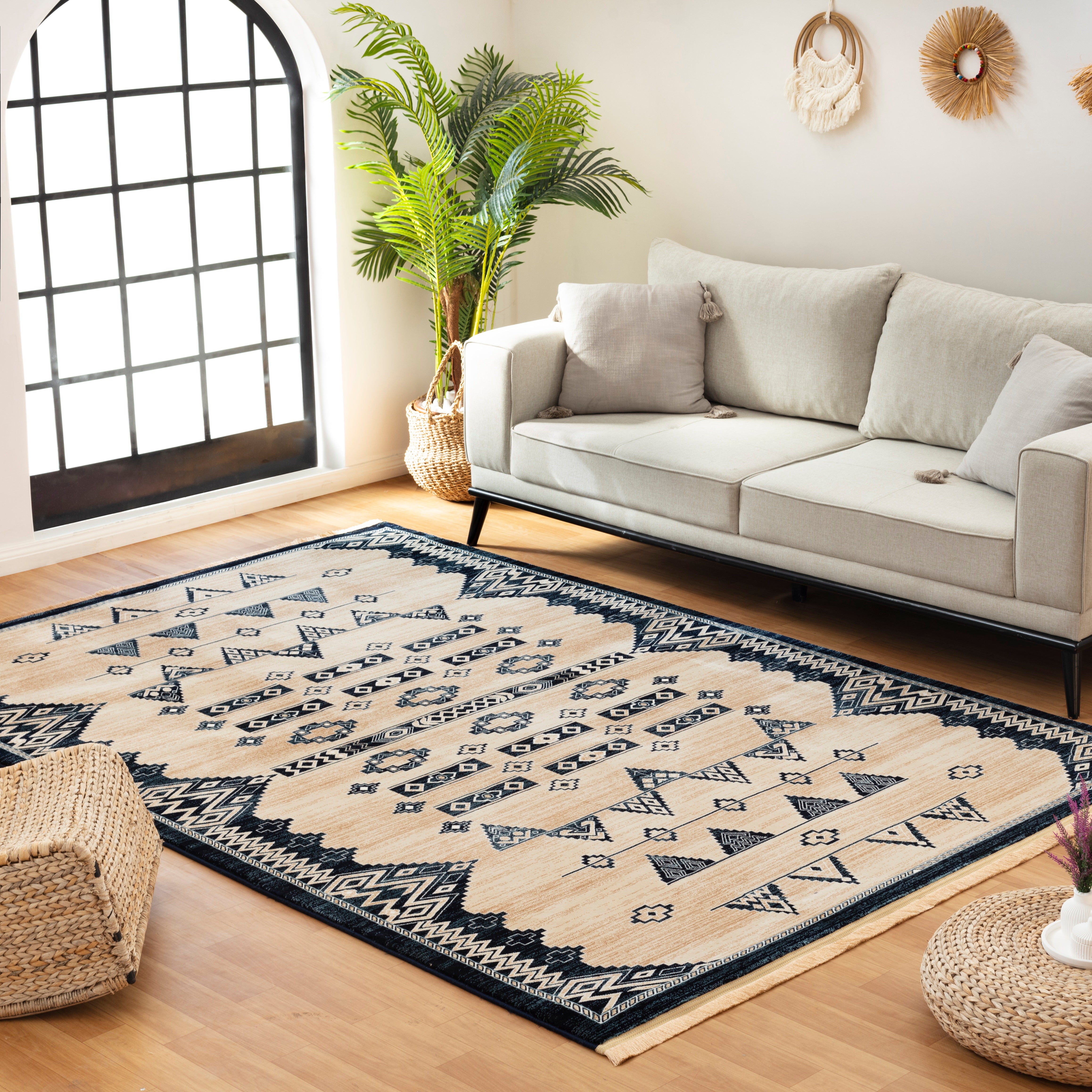 Kandahar E927A Area Rug Beige/Navy