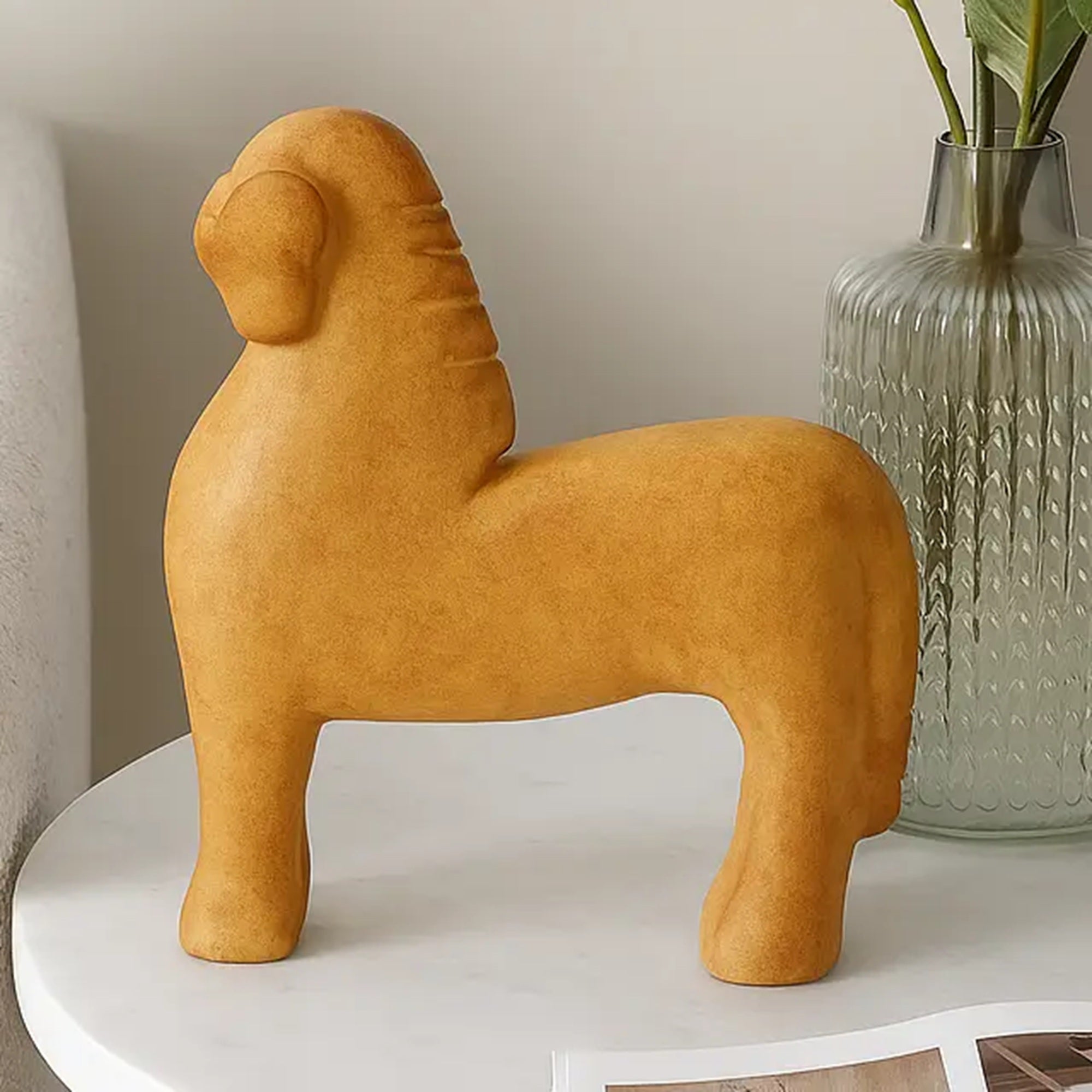 Wooden Horse Decor | Handcrafted Mango Wood Orange Sculpture (2 Sizes)