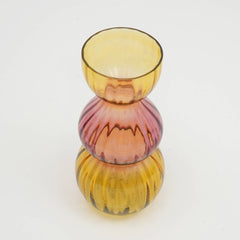 Vase | Long Gleaming Bubble Glass Vase | Elegant Decorative Vase for Modern Home Decor