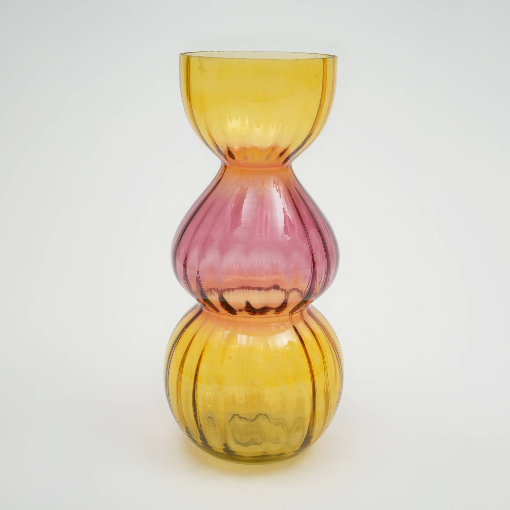 Vase | Long Gleaming Bubble Glass Vase | Elegant Decorative Vase for Modern Home Decor