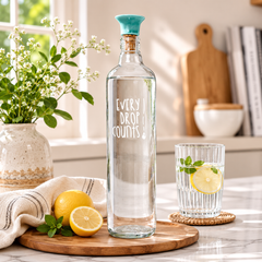 Drop Glass Water Bottle with Ceramic Stopper | Airtight Clear Bottle