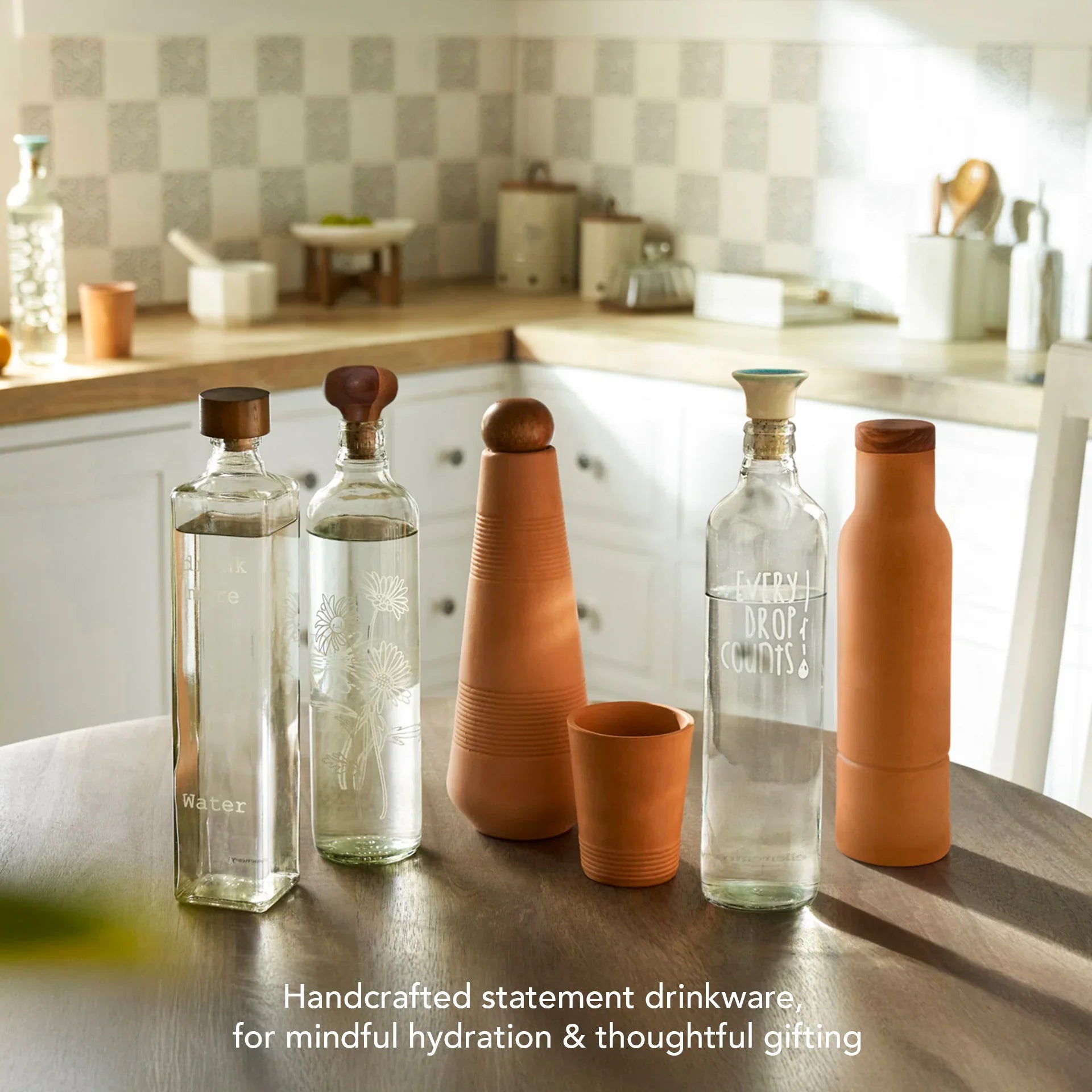 Drop Glass Water Bottle with Ceramic Stopper | Airtight Clear Bottle