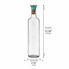 Drop Glass Water Bottle with Ceramic Stopper | Airtight Clear Bottle