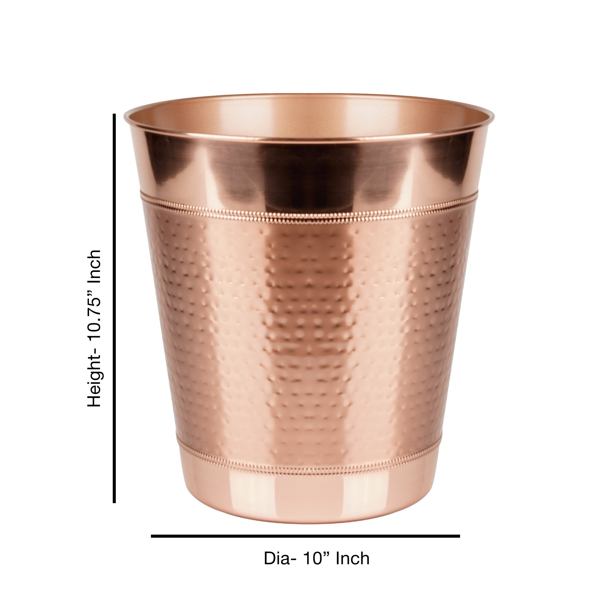 nu steel Metal Wastebasket, 7Qt, Copper Finish
