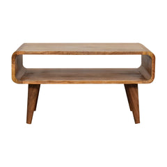 Solid Wood Media Unit, Open Slot, Oak-ish, Light Brown