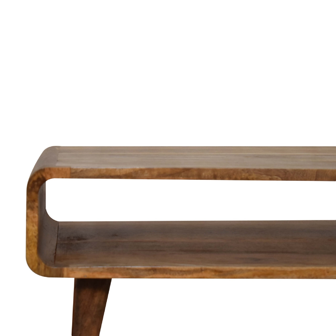 Solid Wood Media Unit, Open Slot, Oak-ish, Light Brown