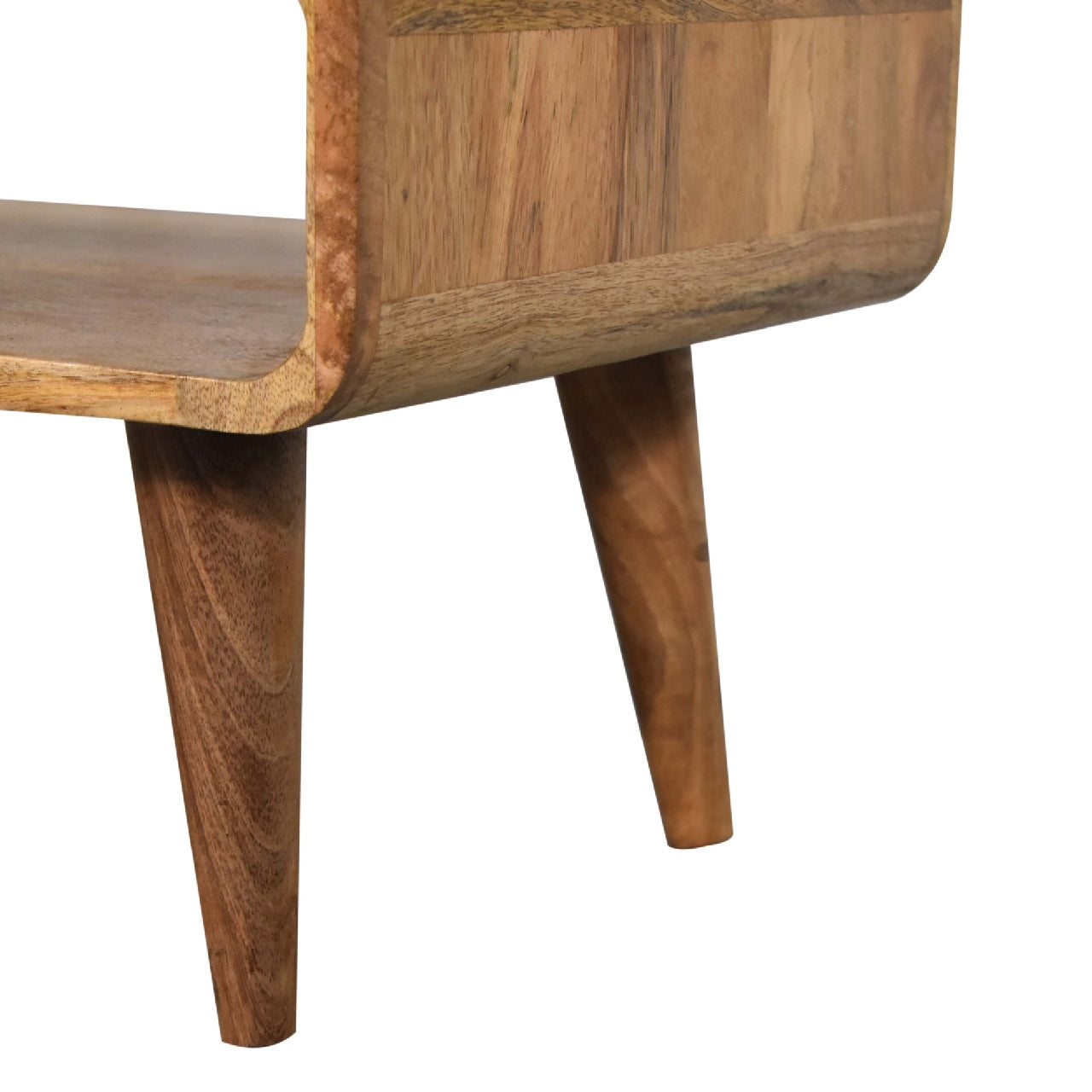 Solid Wood Media Unit, Open Slot, Oak-ish, Light Brown
