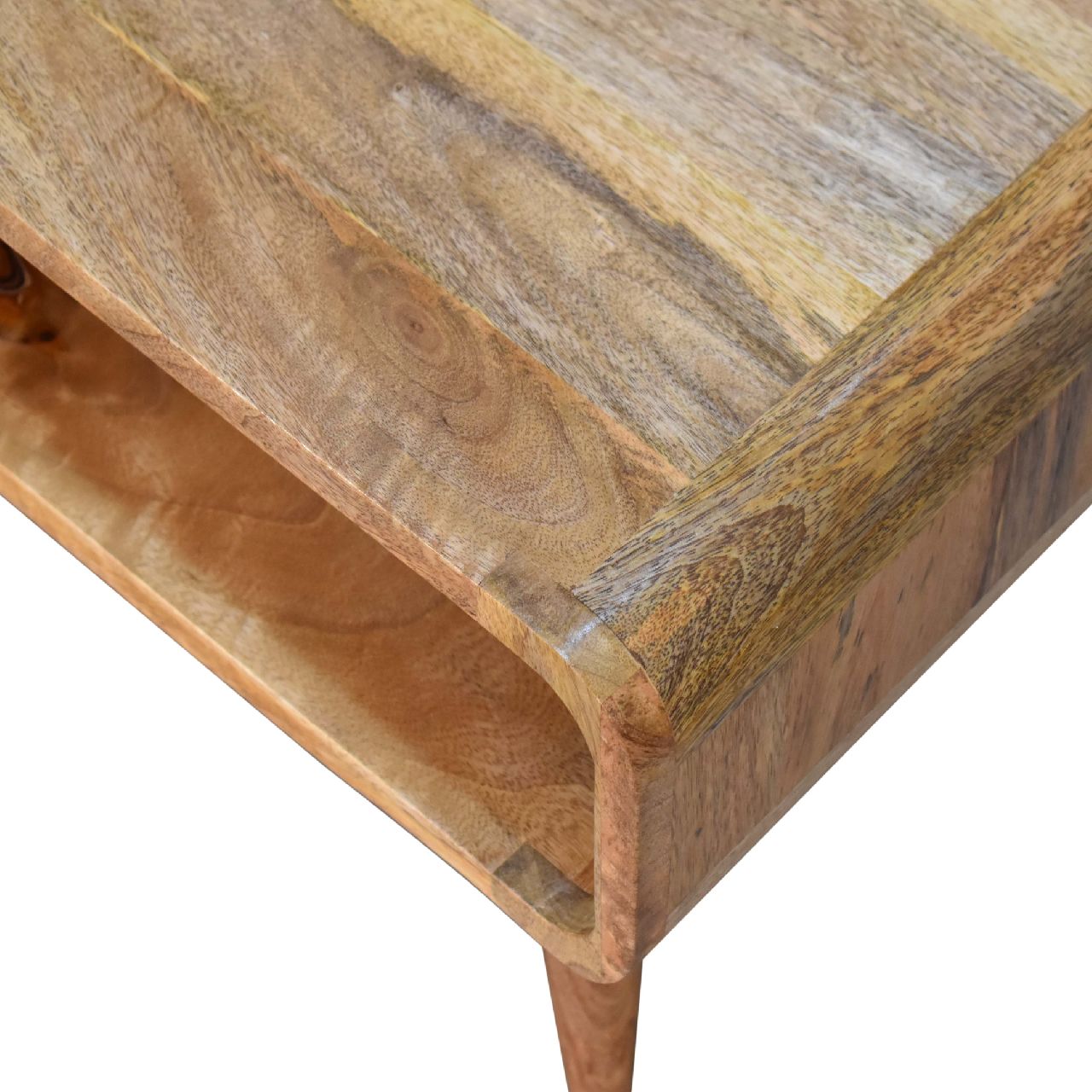 Solid Wood Media Unit, Open Slot, Oak-ish, Light Brown