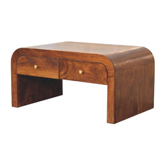 Solid Wood Darcy Coffee Table, 2-Drawers, Chestnut, Dark Brown