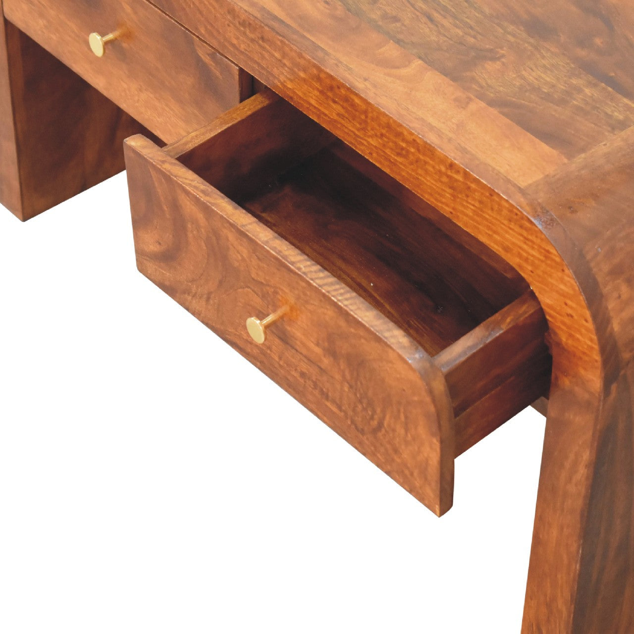 Solid Wood Darcy Coffee Table, 2-Drawers, Chestnut, Dark Brown