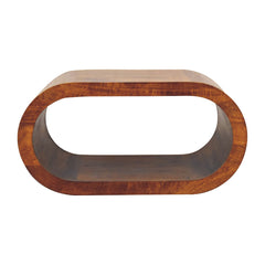 Solid Wood Amaya Coffee Table, Oval, Chestnut, Brown