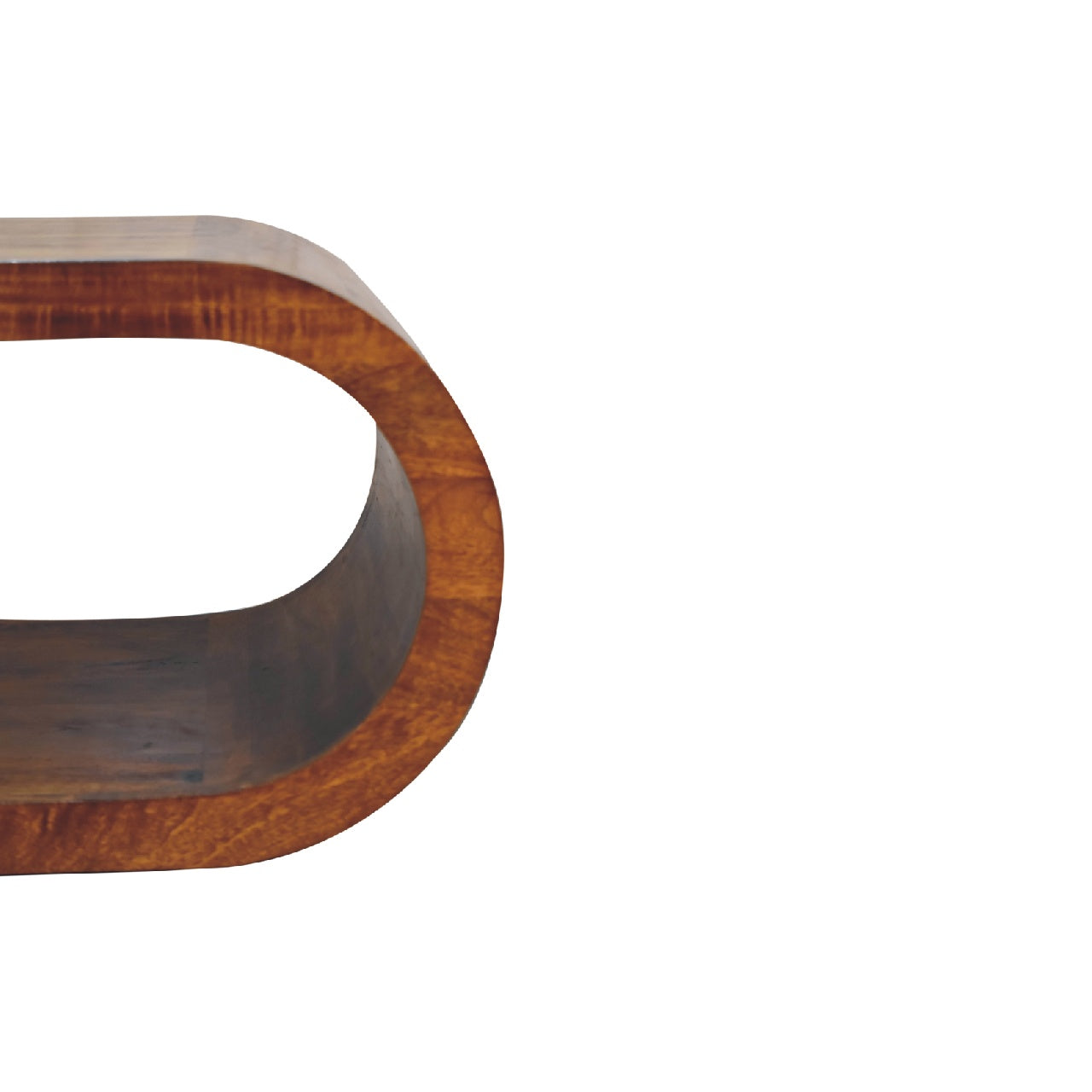 Solid Wood Amaya Coffee Table, Oval, Chestnut, Brown