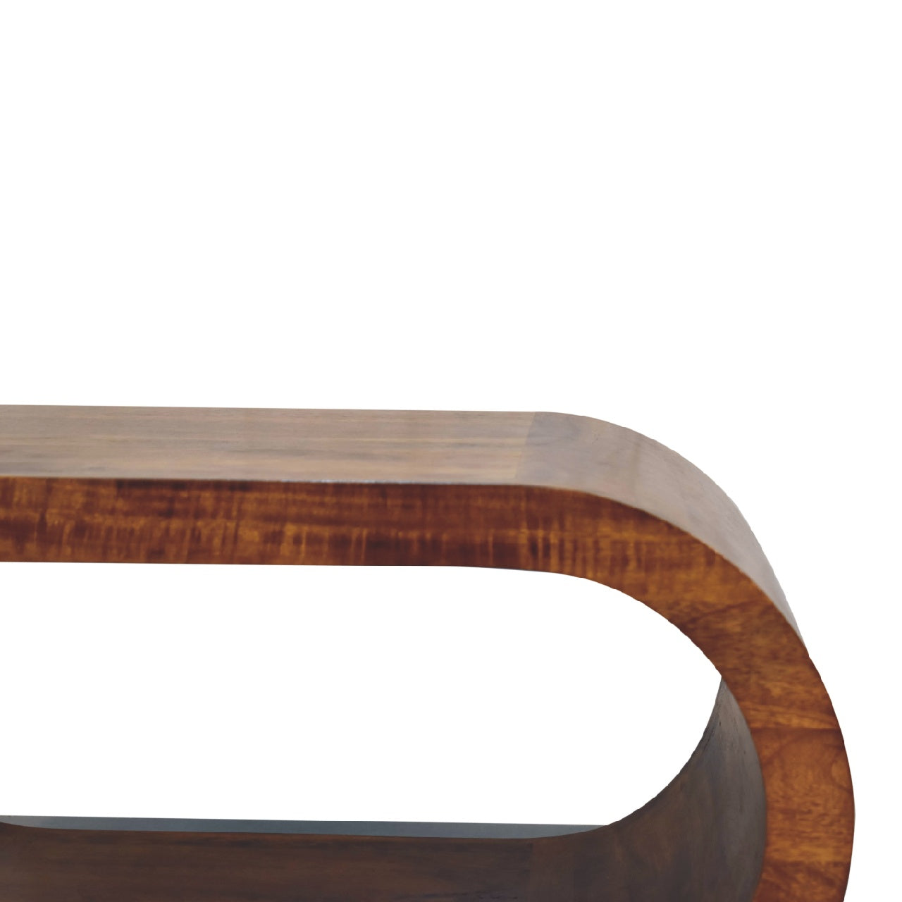 Solid Wood Amaya Coffee Table, Oval, Chestnut, Brown