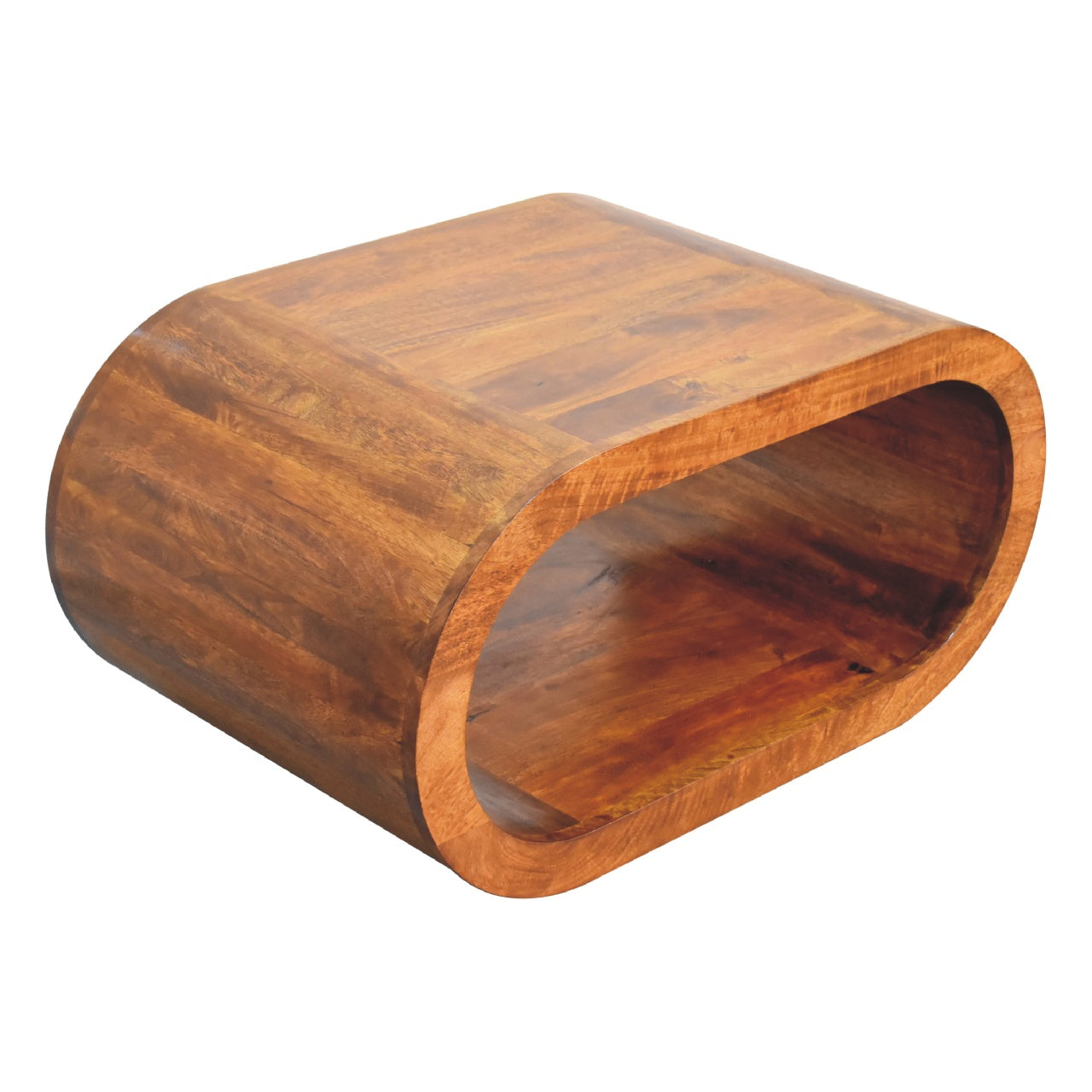 Solid Wood Amaya Coffee Table, Oval, Chestnut, Brown