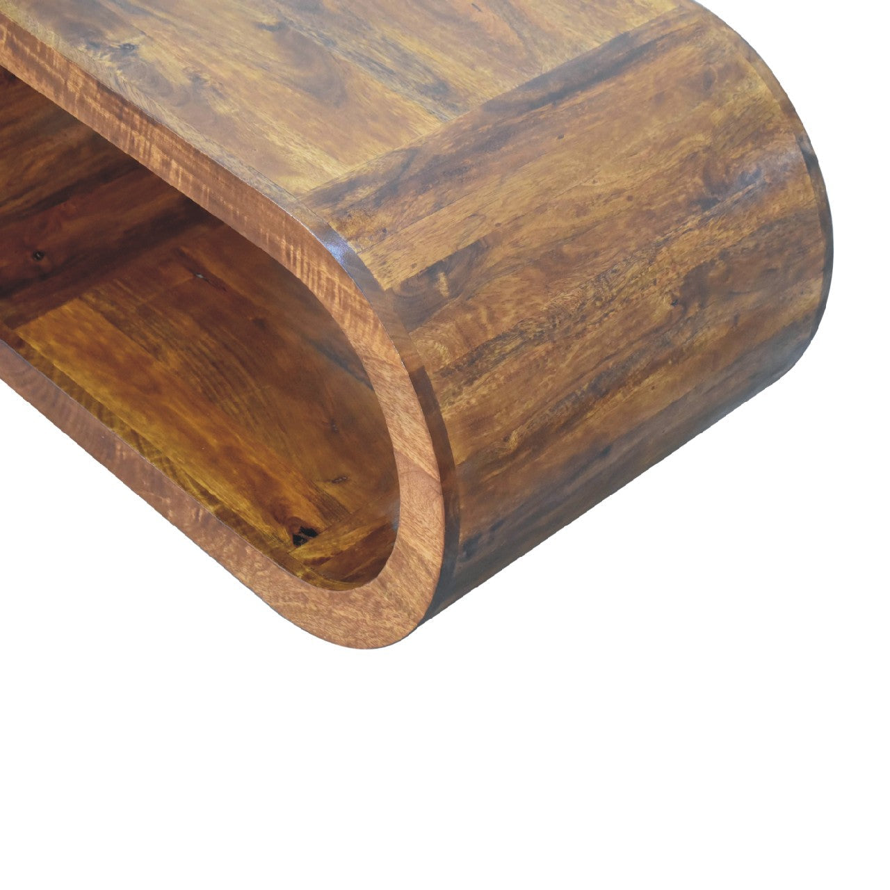 Solid Wood Amaya Coffee Table, Oval, Chestnut, Brown