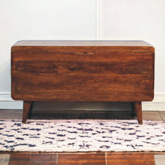 Solid Wood Curved Chestnut Blanket Box