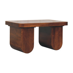 Solid Wood Chunky Coffee Table, Chestnut, Dark Brown