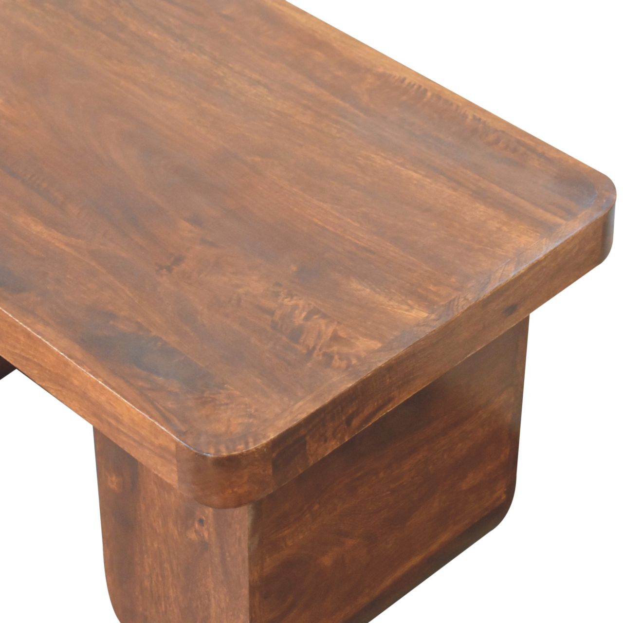 Solid Wood Chunky Coffee Table, Chestnut, Dark Brown