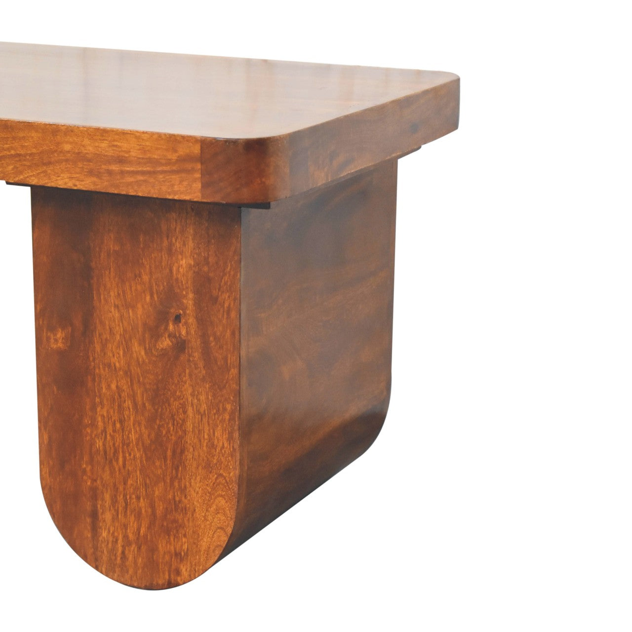Solid Wood Chunky Coffee Table, Chestnut, Dark Brown