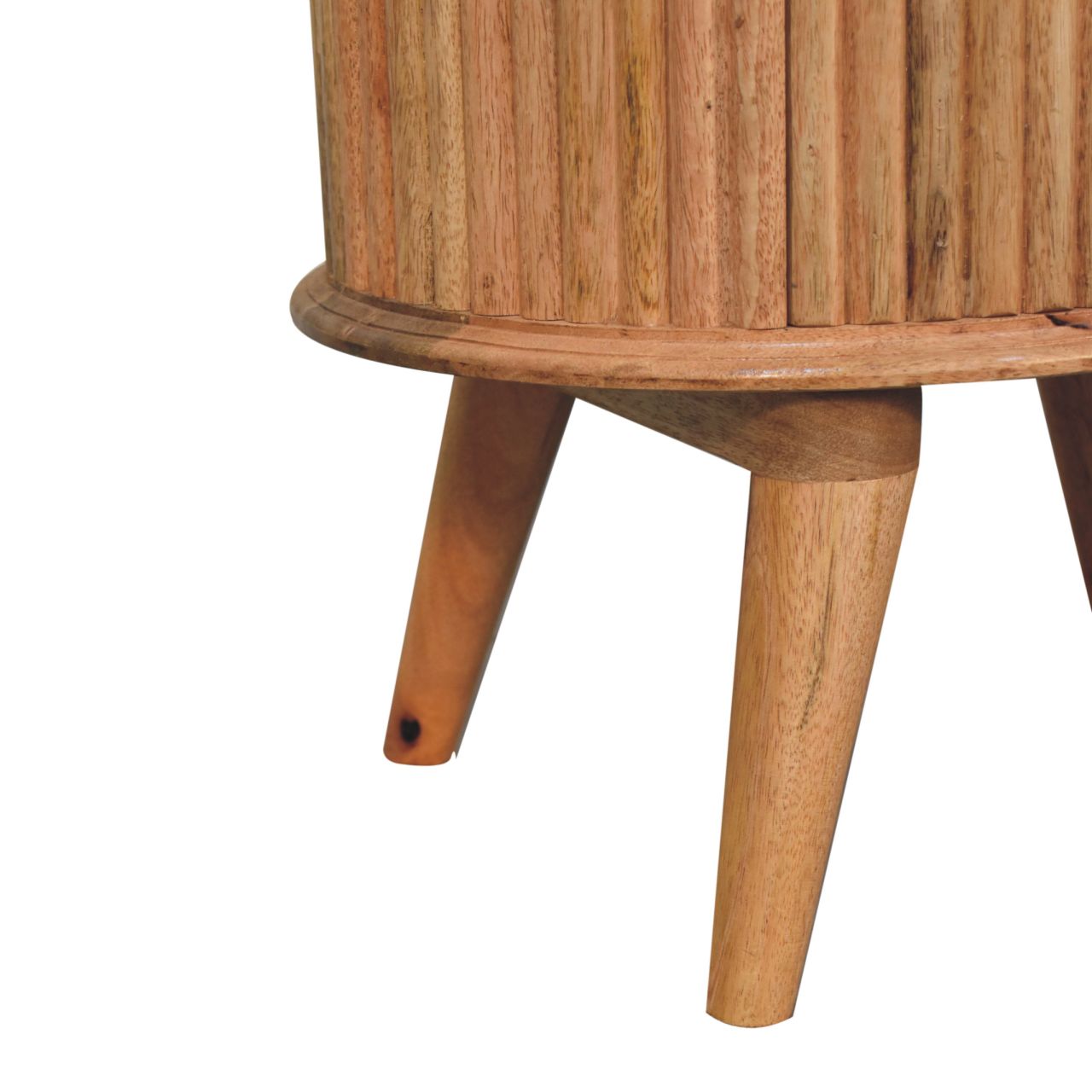 Solid Wood Soba Nordic Bedside, 2-Drawers, Nordic Legs, Light Brown