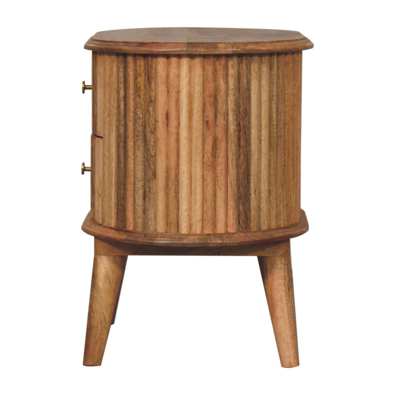 Solid Wood Soba Nordic Bedside, 2-Drawers, Nordic Legs, Light Brown
